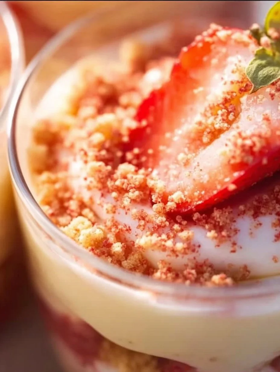 Strawberry Shortcake Pudding Cups