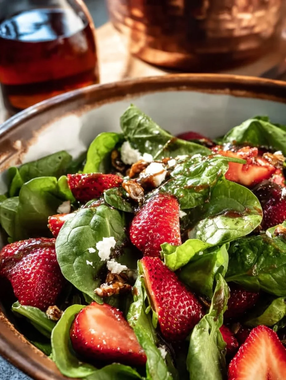 Strawberry Spinach Salad with Homemade Balsamic Vinaigrette