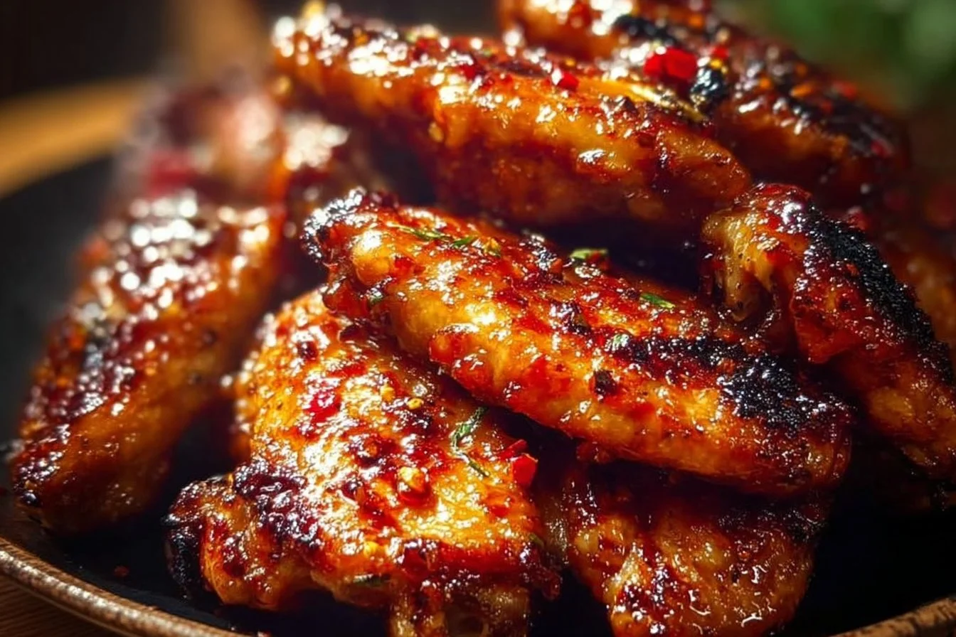 Tangy Crispy Oven-Baked Honey BBQ Chicken Wings