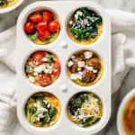 Three delicious egg muffins on a plate showcasing easy recipe options.