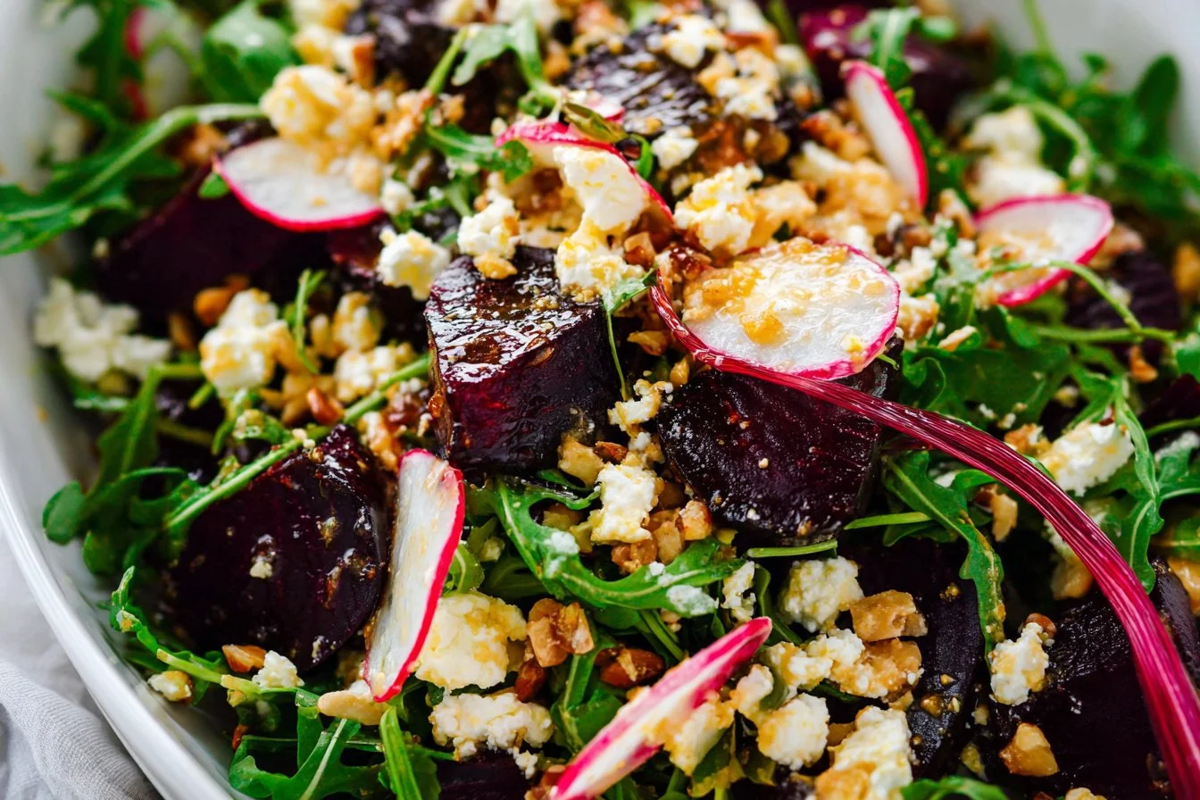Roasted Beet Salad with Goat Cheese and Pistachios