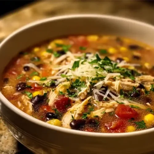 Hearty Creamy Chicken Poblano Black Bean Soup